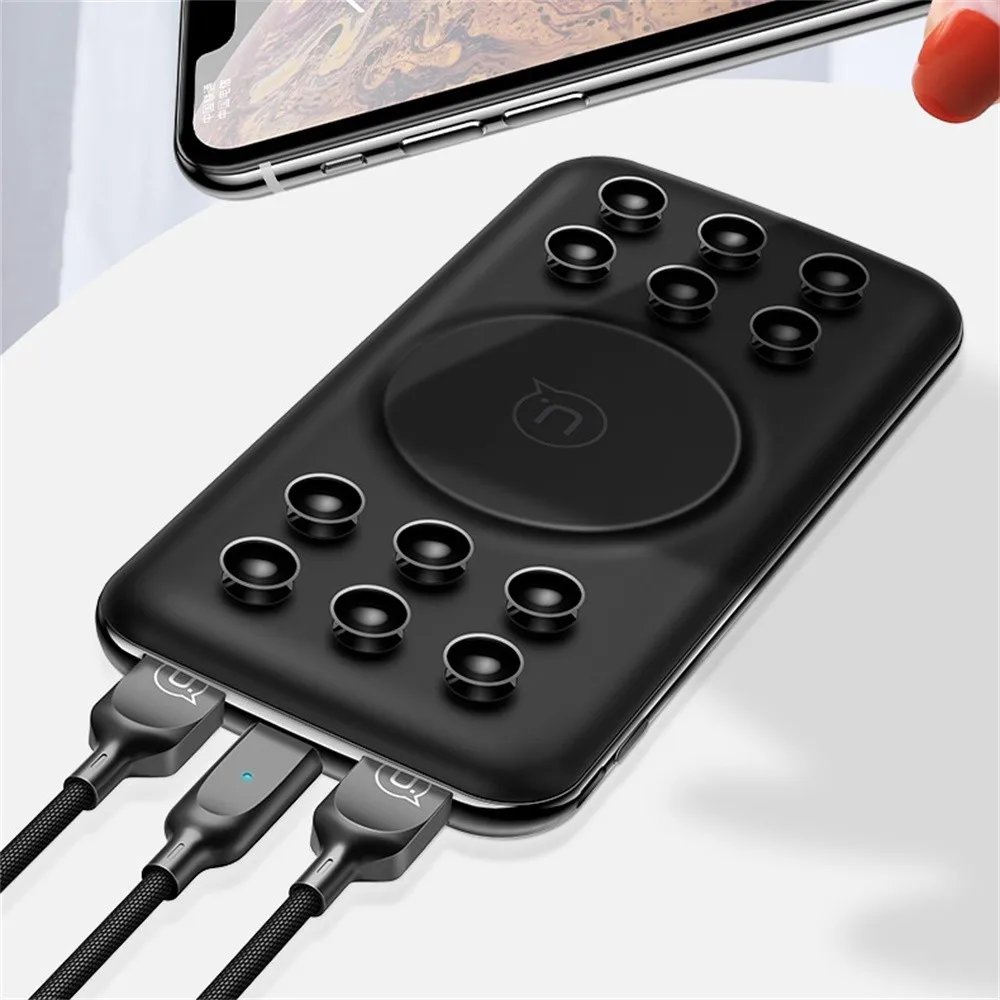 Pаспродажа USAMS большой емкости 10000 mAh power Bank QC3.0 18 W повербанк PD безпроводная зарядка iphone устройство 10 W быстрая зарядка внешний аккумулятор портативное з...