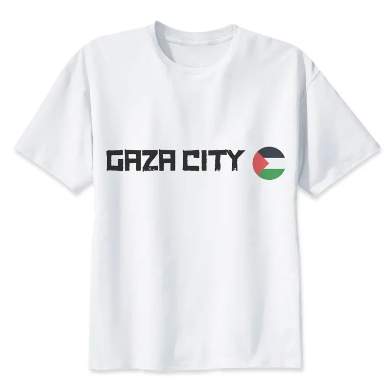 

Palestine Gaza City T shirt men t shirt fashion t-shirt O Neck white TShirts For man Top Tees MR1188