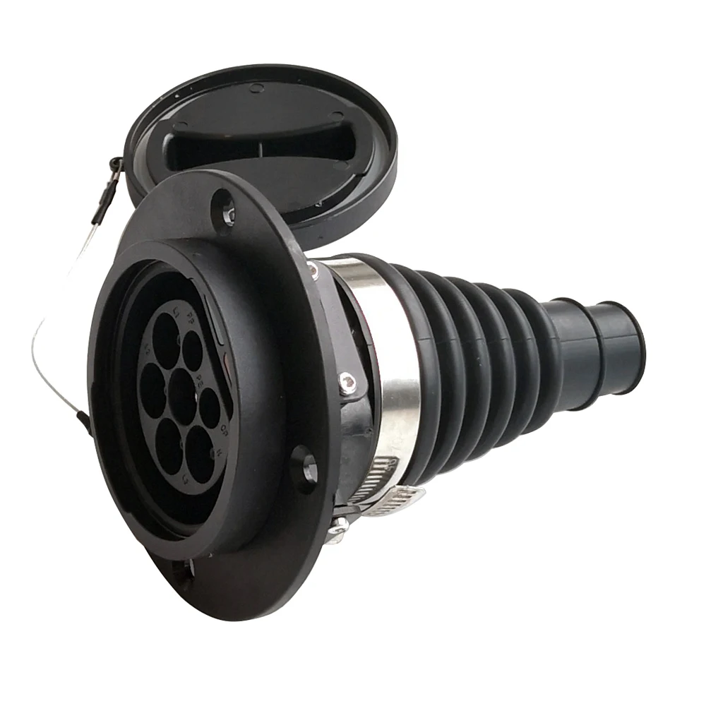 Tomada de Entrada Conector do Veículo 32a tipo 2 Carro Lado Macho Elétrico Atender 62196 Iec Padrão Carregador Cabo Carregamento 16a ev 9 macho tomada de entrada conector do veículo