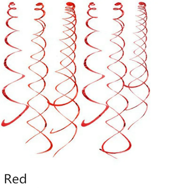 6 шт./лот 90 см пластиковые спиральные изделия для свадьбы, дня рождения, вечеринки, украшения, принадлежности для дня рождения - Цвет: red