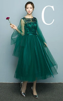 Новое поступление темно-зеленое Пышное Платье сексуальные женские вечерние платья с рукавами длиной до середины икры пышное платье Выпускной платья под$100 H4110 - Цвет: C