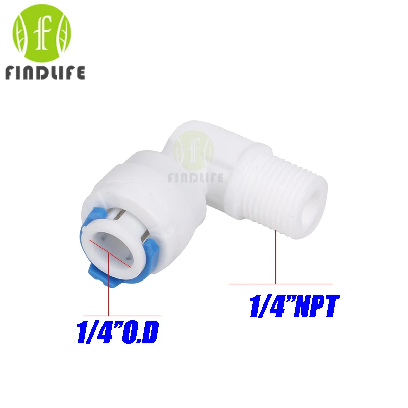 Запчасти фильтра для воды 5 шт. 1/4 "O. D пробки * 1/4 "bsp-npt Локоть Мужской Quick Connect воды ro очиститель обратного осмоса машины 4044