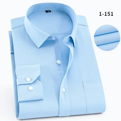 FAISIENS Осенняя мужская рубашка размера плюс 8XL 9XL 10XL 12XL 14XL с длинным рукавом Хлопок синяя Рабочая деловая официальная рубашка - Цвет: 04 picture color