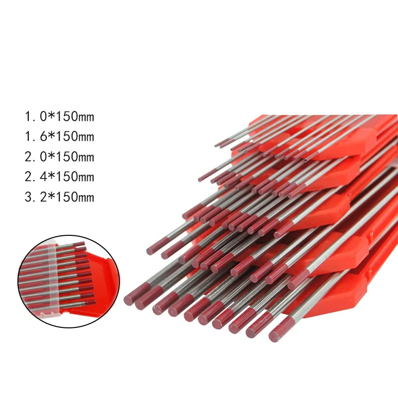 10pcs/lot WT20 Tungsten Electrode Tungsten Tig Needle/Rod for Tig Welding Machine / Spot welding 150mm Red Tip Tig Rods