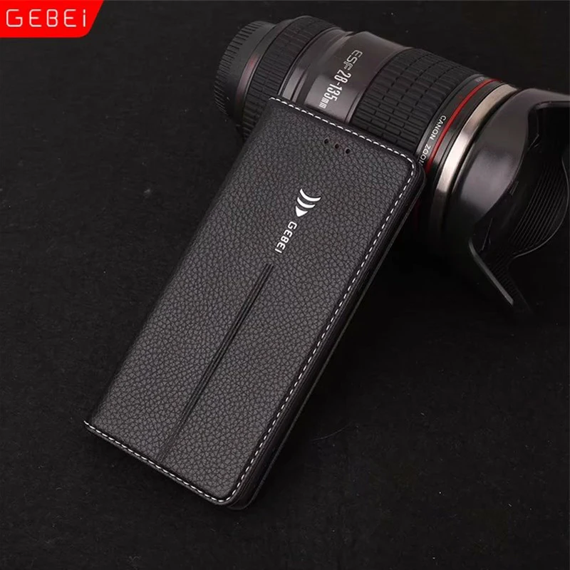 

Luxury Original Brand GEBEI Leather Case adsorbable Flip Cover For Samsung Galaxy Note 8 With Stand Function