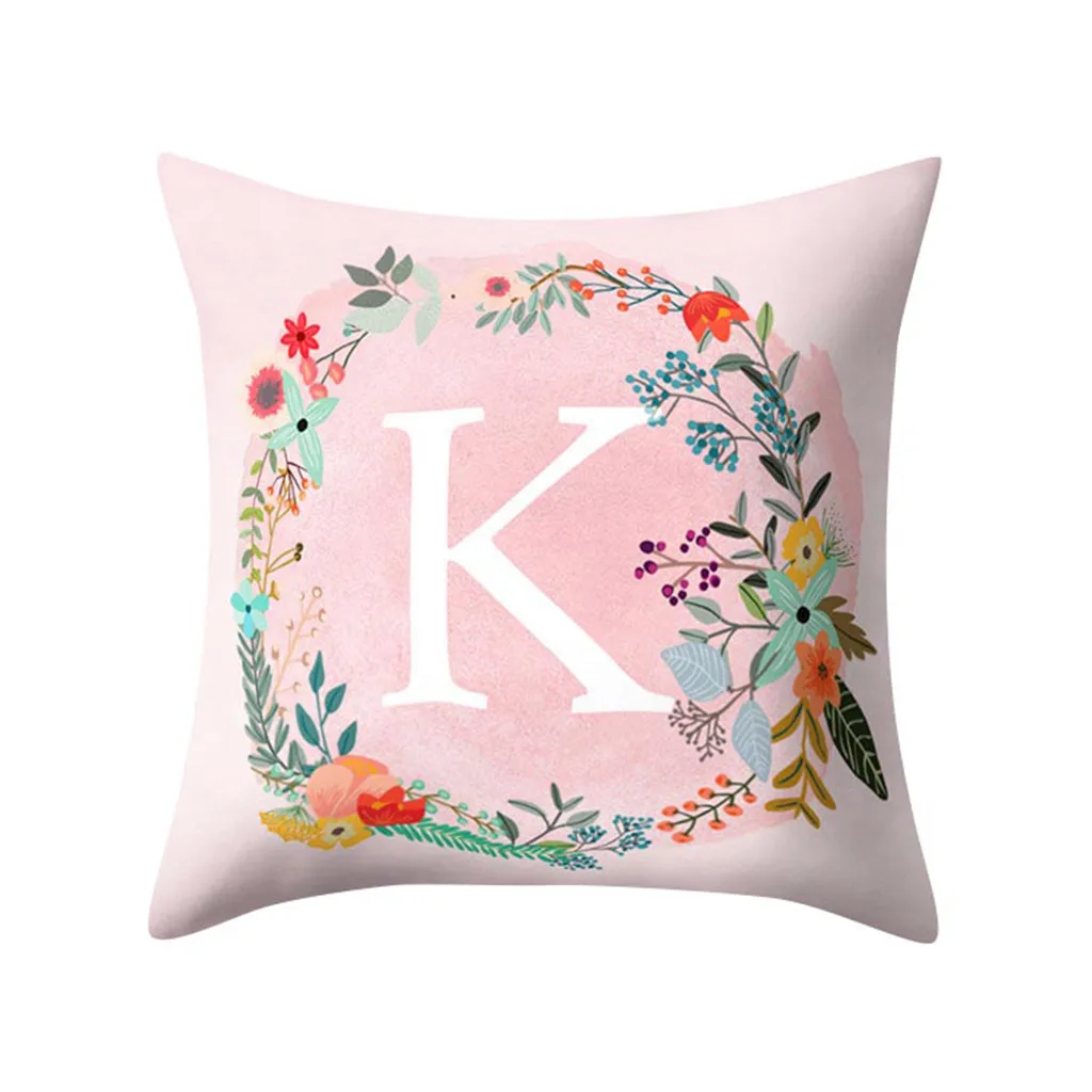 Подушки розовый английский подушка с буквами напечатанная Красивая Подушка Цветок Наволочка украшение комнаты coussins d cor la maison
