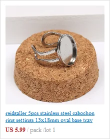 Reidgaller 5 шт. из нержавеющей стали Регулируемые Кабошон заготовки для колец 13x18 мм Диаметр овальное гнездо для камня база для изготовления ювелирных изделий