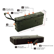Handsfree Speakerphone Mic Bluetooth Outdoor Waterproof Speaker Mini Dynamics 3D HiFi Stereo Loundspeaker