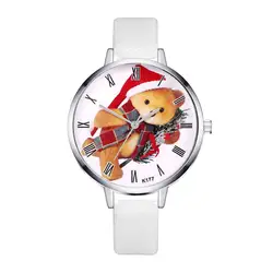 Новые часы для женщин Стильный браслет Кварцевые часы милый медведь узор циферблат наручные часы платье часы дропшиппинг