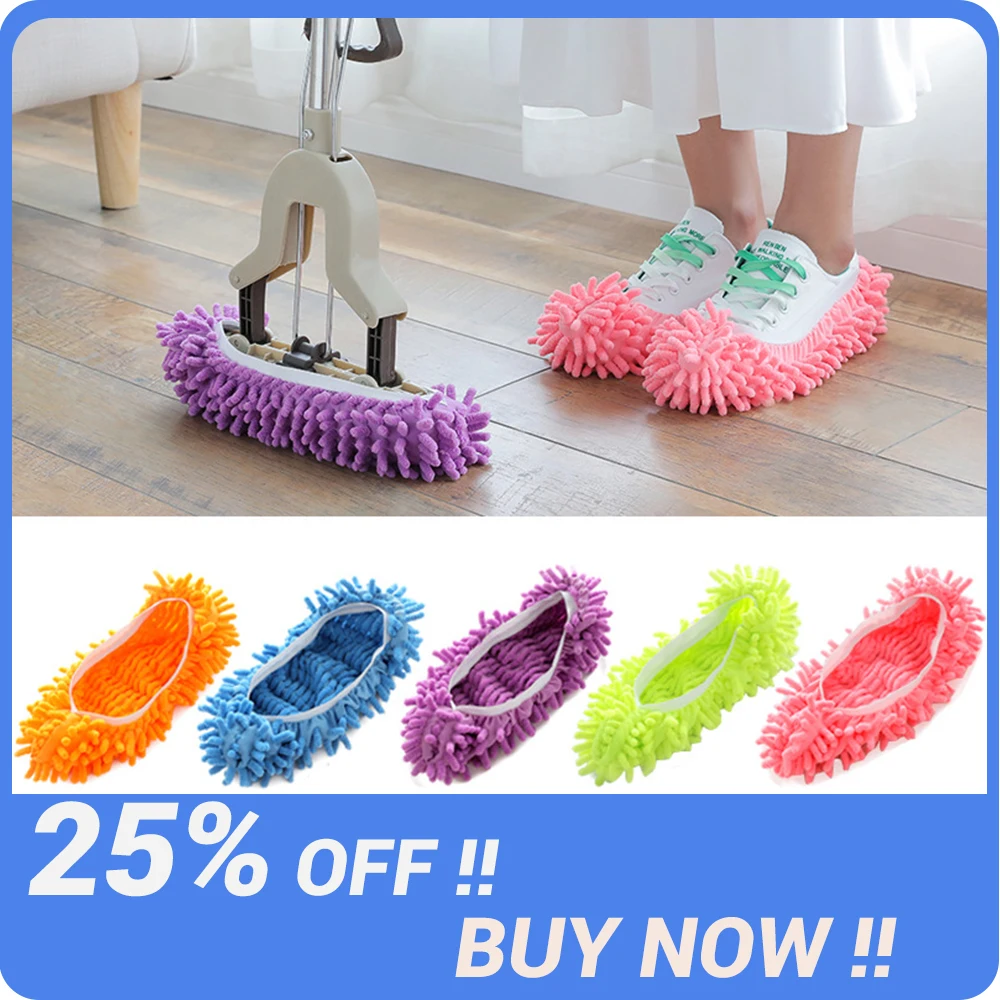 

Floor Cleaning Microfiber Cleaning Mop Slipper Lazy Shoes Cover Mop Brush Cleaner House Clean Easy Foot Sock Shoe Cover
