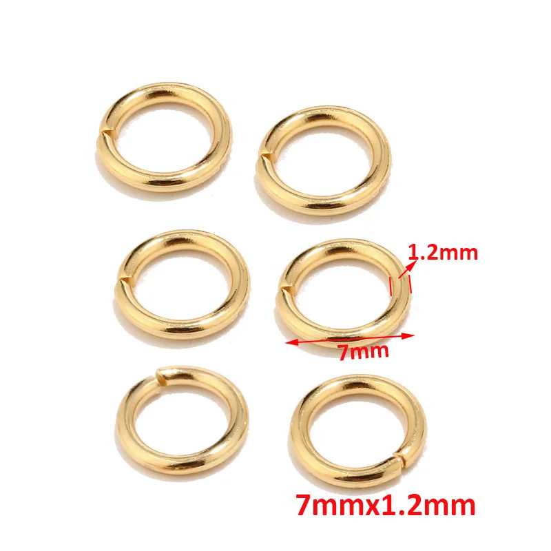 Fermoirs à homard en acier inoxydable or 18K et anneaux ouverts pour la fabrication de bijoux, 200mm, 4mm, 5mm, 6mm, 7mm, 8mm, 9mm, 10mm, 3.5 pièces