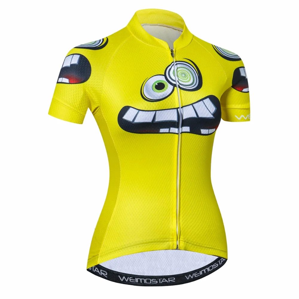 

Weimostar Yellow Cycling Jersey Women Racing Cycling Clothing Ropa Ciclismo Summer Bicycle Clothes Breathable MTB Bike Jersey