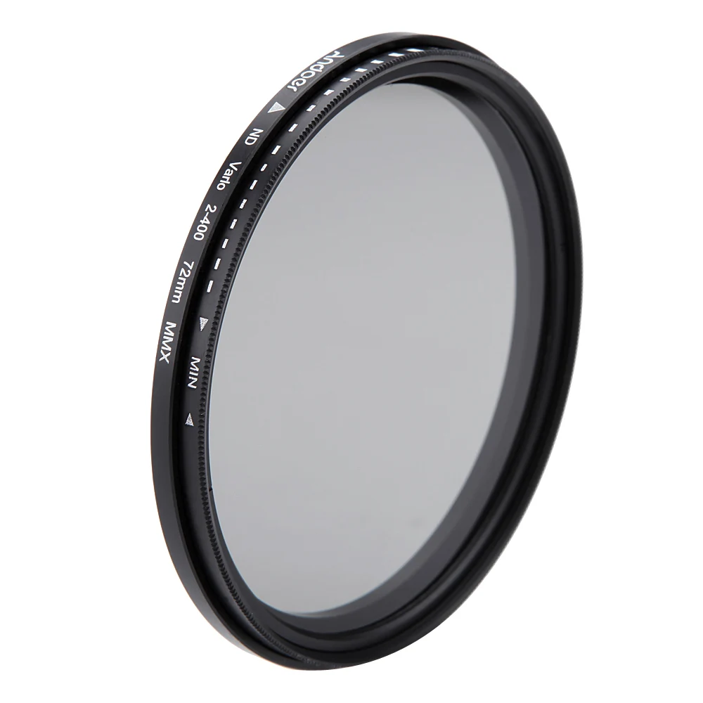 Andoer 72mm ND Filter Fader Neutral Density Adjustable ND2 to ND400 Variable for Canon Nikon DSLR Cameras|nd2 nd400|filter canonneutral density |
