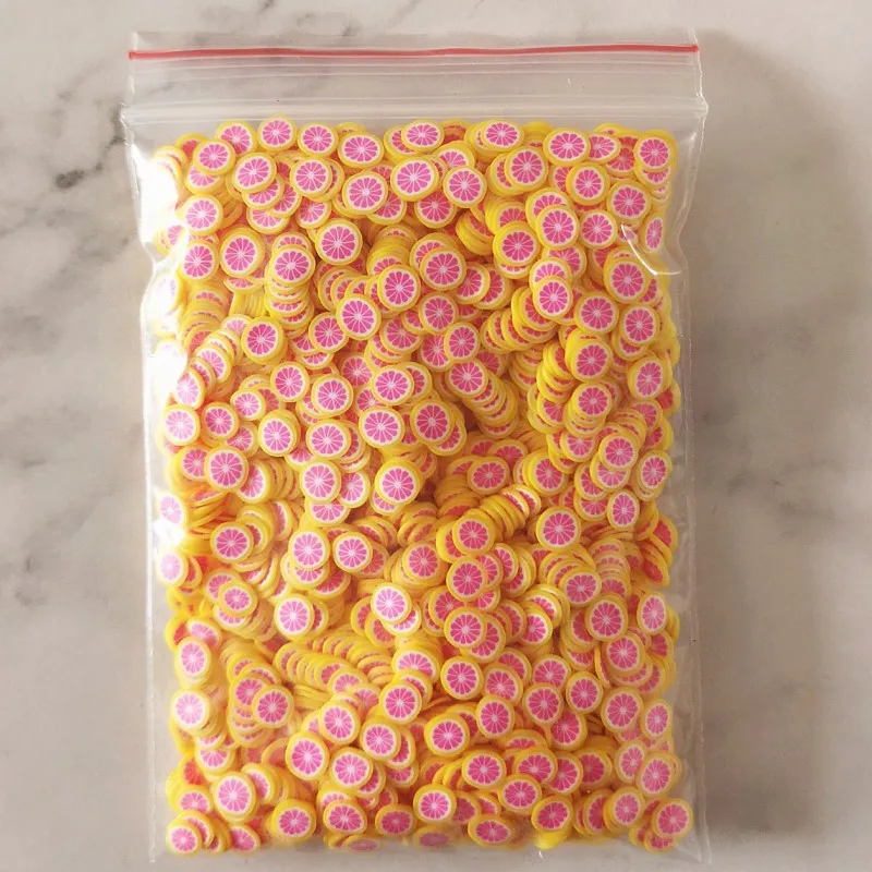 100 г мягкие керамические слизи фруктовые ломтики торта цветочный наполнитель для ногтей художественные советы слизи фрукты для детей DIY клейкие аксессуары - Цвет: Pomelo pink 100g