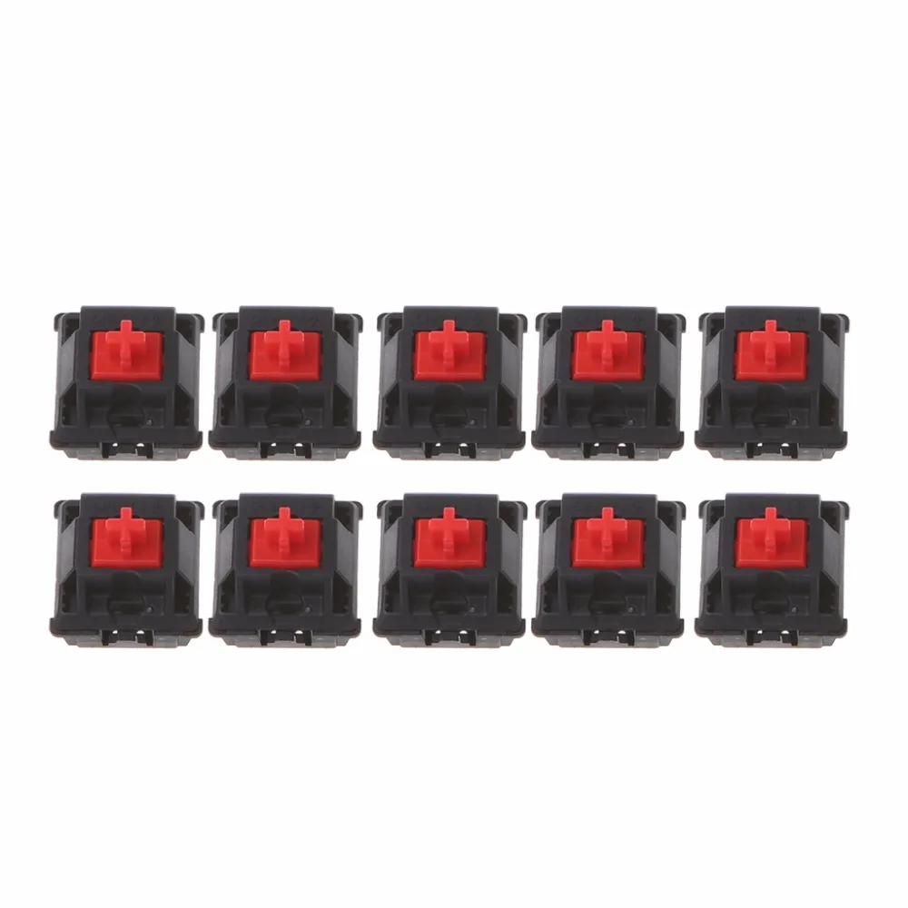 10 шт./компл. механическая клавиатура для оригинальный переключатели Cherry MX 3 Pin ноги черный/синий/красный/коричневый переключатель