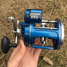 YUMOSHI 12 шариковых подшипников, металлическая Рыболовная катушка, катушка для морского троллинга, катушка с линейным счетчиком, сигнализация, рыболовные снасти, Pesca