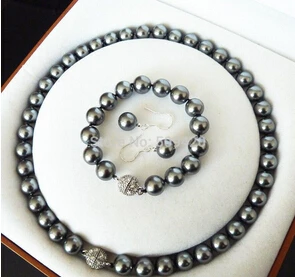 

hot sell >>>>RARE 10MM SOUTH SEA SHELL PEARL NECKLACE BRACELET EARRINGS SET AAA+ 18"
