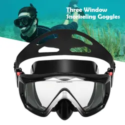 Трехоконная панорамная акваланг для подводного плавания маска для дайвинга противотуманная Маска Для Сноркелинга маска очки