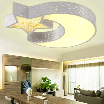 

Iron moon and stars the legendary creative personality LED ceiling lamp dining room bedroom den ceiling lights