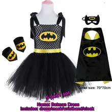 Юбка-пачка с Суперменом, Бэтменом для девочек; платье с маской; Детский костюм супергероя; детское платье-пачка для костюмированной вечеринки на Рождество, Хэллоуин