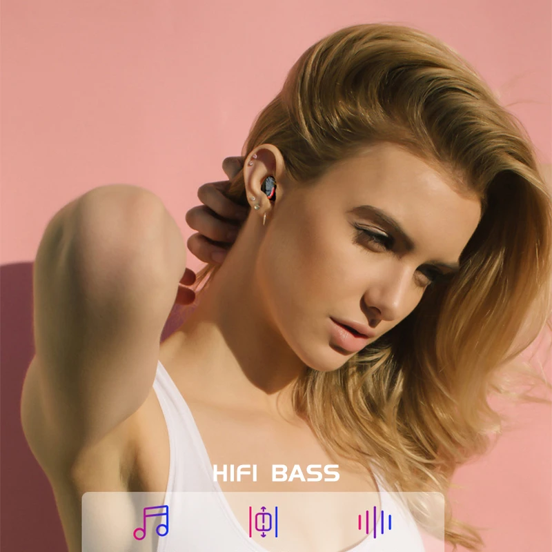 VTIN TWS Bluetooth Headset 5.0 Wireless Mini Power Digital Display Touch Control IPX6 Waterproof Bluetooth In-ear Earbud 3000mAh (5)
