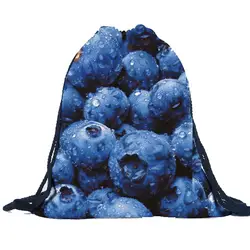 2018 новый мужской синий шнурок с фруктовым принтом сумка Повседневное хранения Вышивка Крестом Пакет подростков сумка дамы путешествия