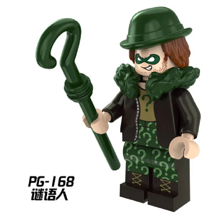

Single Sale Building Blocks Super Heroes Movie Batman Riddler Bad Guy With Green Collar Penguin Bricks Toys for children PG168