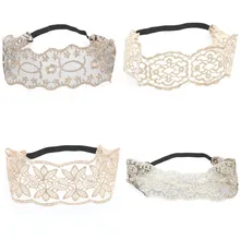 Женские кружевные цветочные повязки на голову, ободок для волос с широкими головками, спортивные эластичные головные повязки для йоги, аксессуары