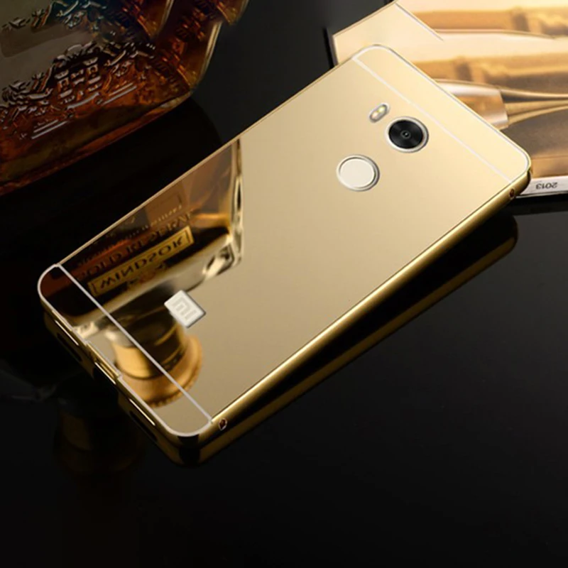 

For Xiaomi Redmi 4 Pro Prime Case Luxury Metal Aluminum Frame + Mirror Plastic Back Cover 2 in 1 Case For Xiaomi Redmi 4pro 32G