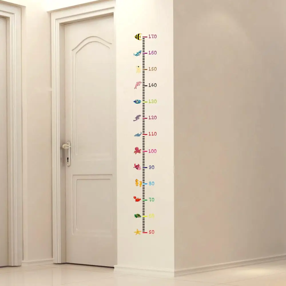 

1 pc Kids Home Bedroom Height Measure Decal Wall Sticker Beautiful Decorations Sea Animal Baby Growth Chart Poster Home Decor
