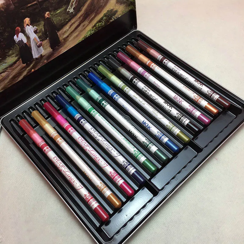 Горячая Распродажа 12 шт./компл. смешанные цвета макияж подводка для глаз карандаш