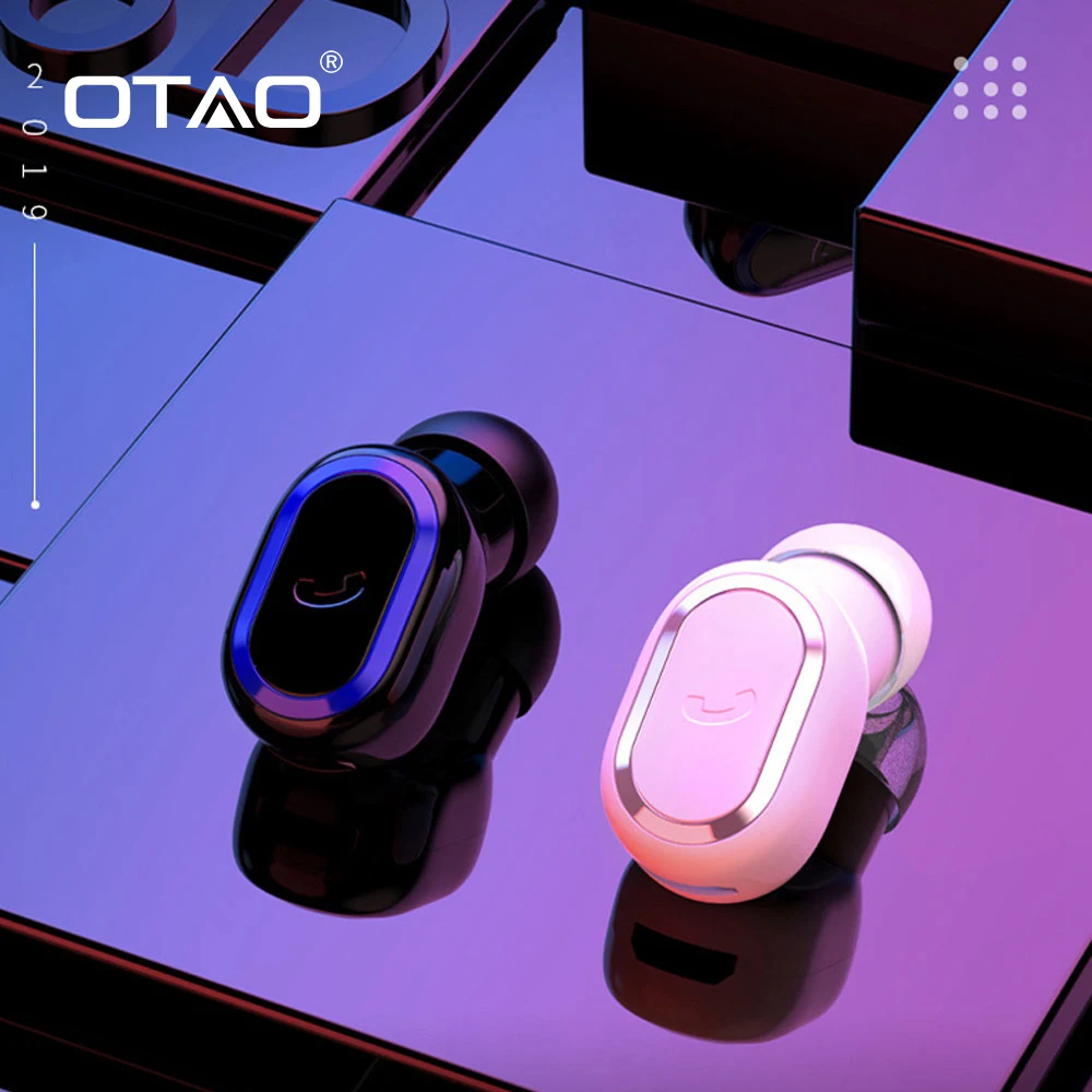 Мини гарнитура Bluetooth OTAO 5 0 Спортивные Беспроводные наушники вкладыши в деловом