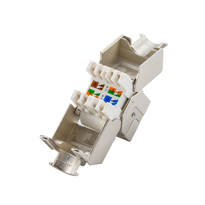Linkwylan 네트워크 Cat5e Cat6 Cat6A 도구가 필요 없는 키스톤 잭 모듈 LSA Toolfree 종단에 대한 완전 차폐 RJ45 소켓