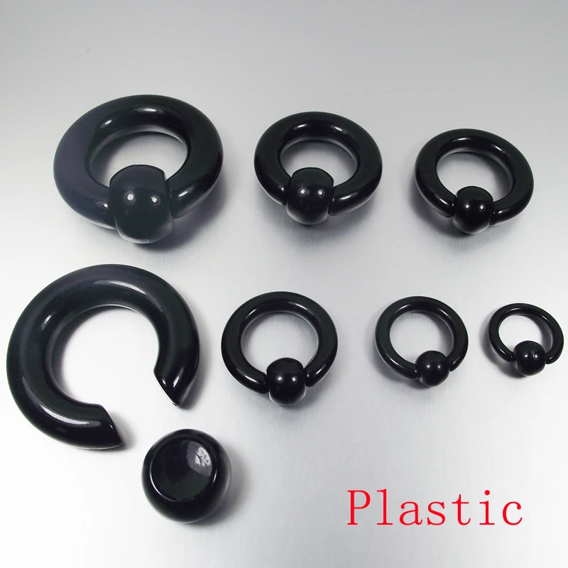 2 Pieces Big Size Acrylic Plastic Black Ear Plugs Earring Gauges Captive Hoop Rings r Ear Plug Taper Expander Tunnel Body Jewelry Aliexpress
