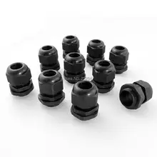 10 шт. черный Пластик Водонепроницаемый Инструменты для наращивания волос Кабельные вводы M20 x 1.5