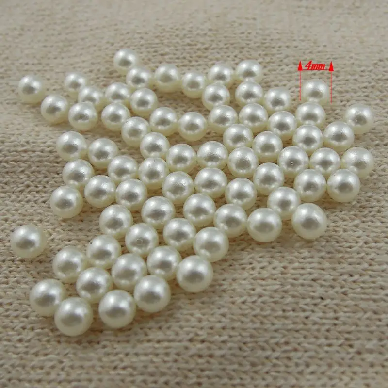 

GraceAngie 4mm White Round-brilliant-shape 1000 Pieces/Package Assorted Colors ABS Imitation Pearls Beads(No holes)