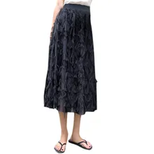 Jaycosin новая модная одежда женская шифоновая Однотонная юбка с кисточками длинные юбки для дам Ретро дикая Талия Золотая Бархатная юбка