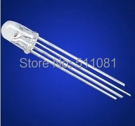 

100PCS 5mm RGB Ultra Bright led Common Cathode 3.1-3.3V red, green, blue three color four feet seven lights