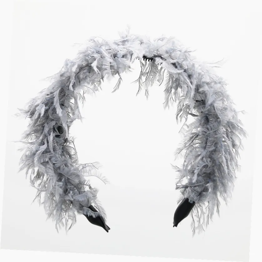 BC зимний стиль Искусственный мех кролика двойной бант огромный бант девушки аксессуары для волос повязки для волос - Цвет: grey