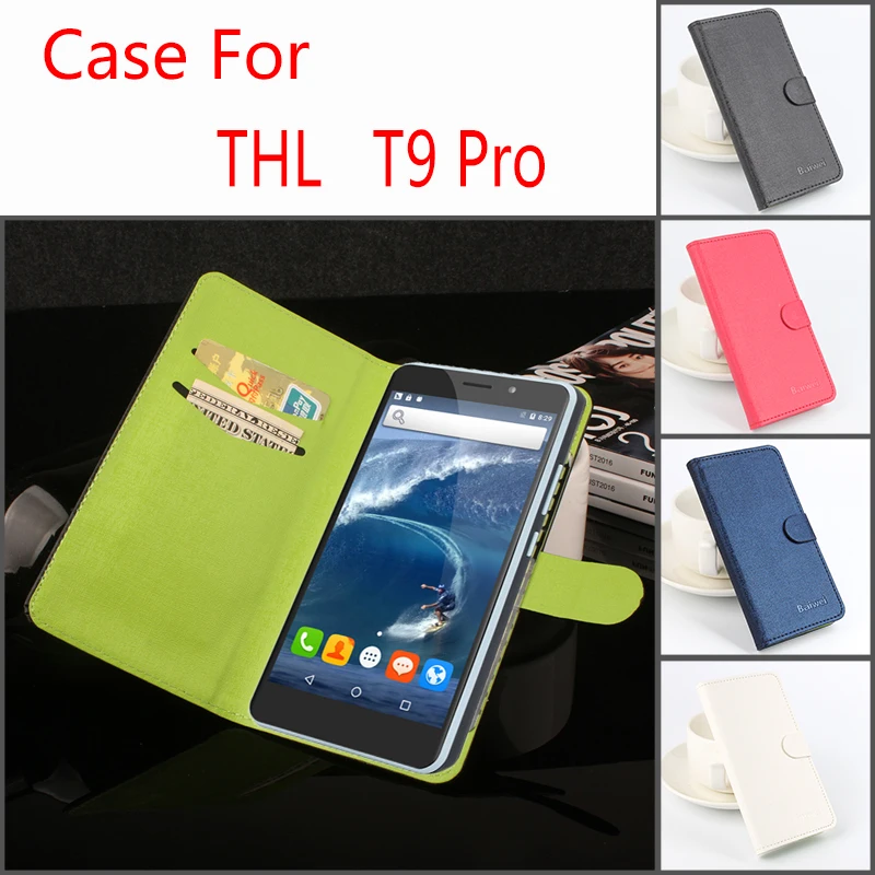

HongBaiwei Luxury Leather Cases for THL T9 Pro Flip Hit Color Stand Wallet Phone Bag Case with Card Holder Cover