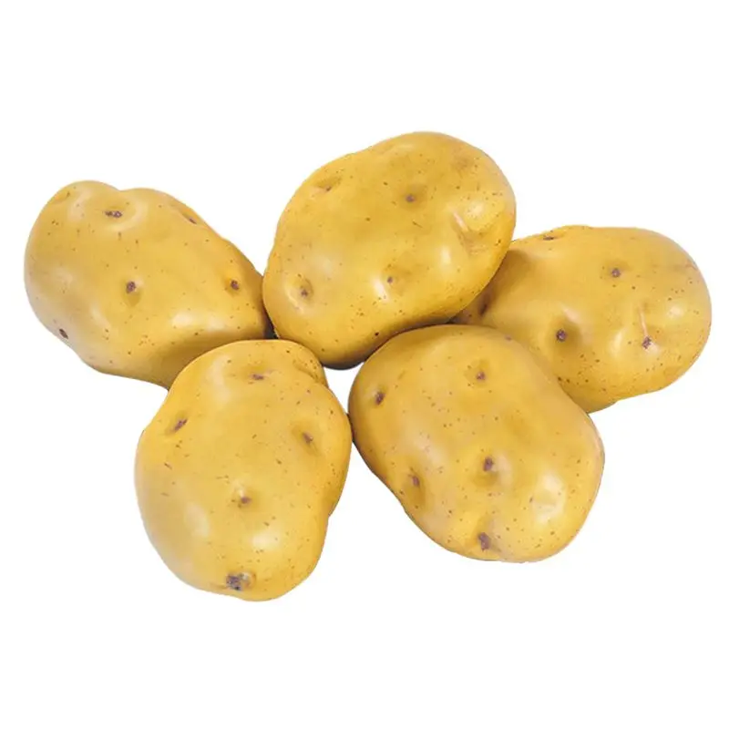 

Artificial Potatoes Lifelike Fake Potatoes Simulation Vegetable for Home Kitchen Decoration 5pcs
