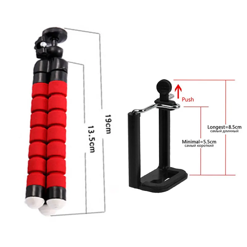 Flexible Tirpod Phone Holder Octopus Digital Camera Bracket Bluetooth Remote Shutter Selfie Monopod Sponge Mount Expanding Stand (1)