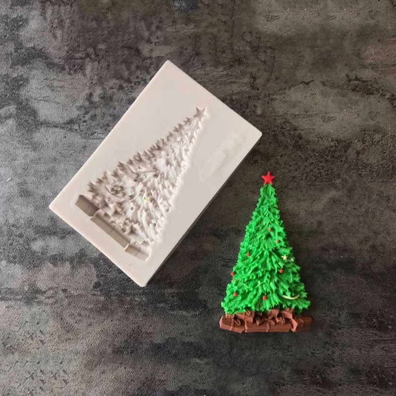 

Aouke Christmas tree silicone mold DIY fondant cake mold chocolate fudge mold baking utensils B064