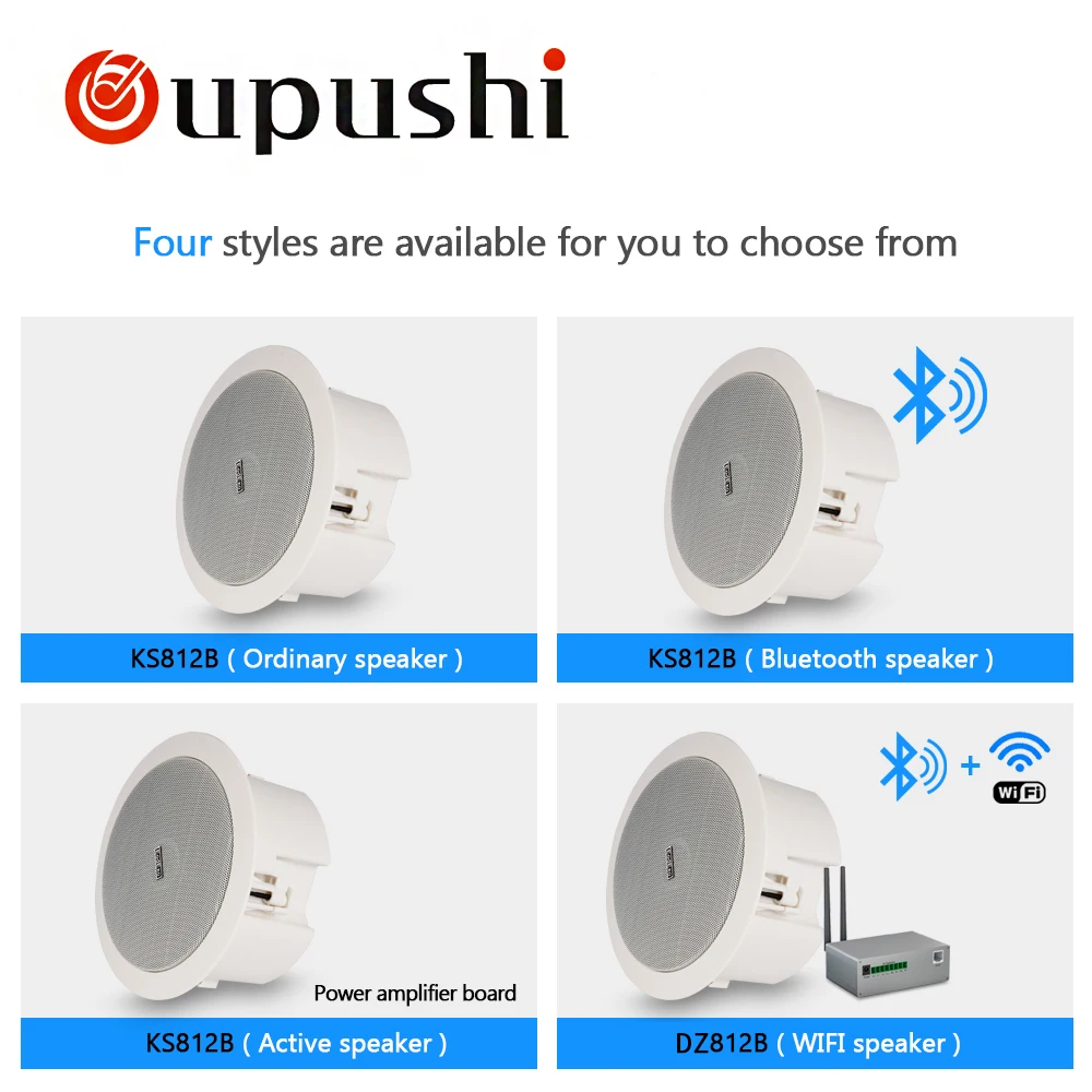 Oupushi ks 812 10-20 Вт Встроенный потолочный динамик с Bluetooth для крепления домашнего кинотеатра Loundspeaker кухня, фоновая музыка