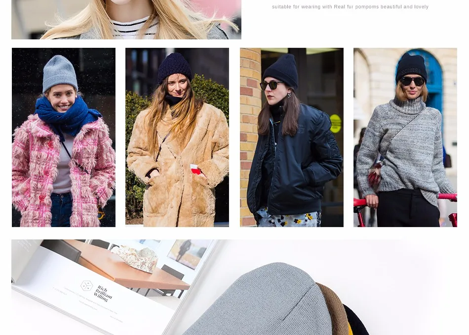 Шапка женская хлопковая Новинка зимние вязаные модные высококачественные женские шапки вязаные шапки# MZ238D