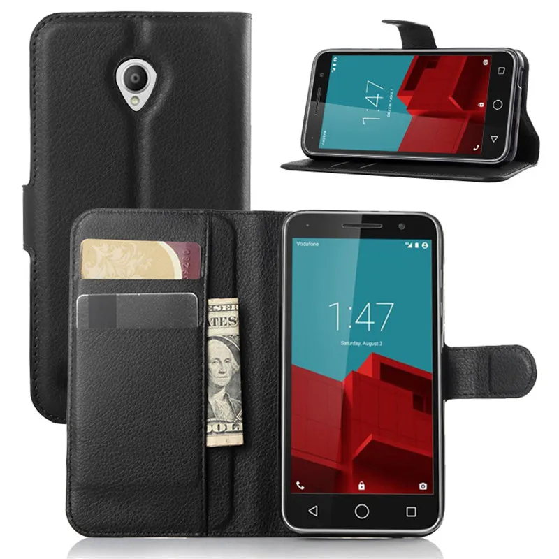 

CYBORIS for Vodafone Smart Prime 6 Case Leather Flip Cover with Stand Bracket Wallet Card Holder