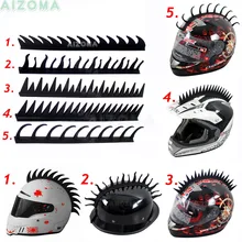 Nero Del Motociclo Del Casco Adesivo In Gomma Mohawk Spike Freddo Biker Guerriero Seghe Lama Fiamma di Stile Dell’onda Bastone Della Decorazione Striscia