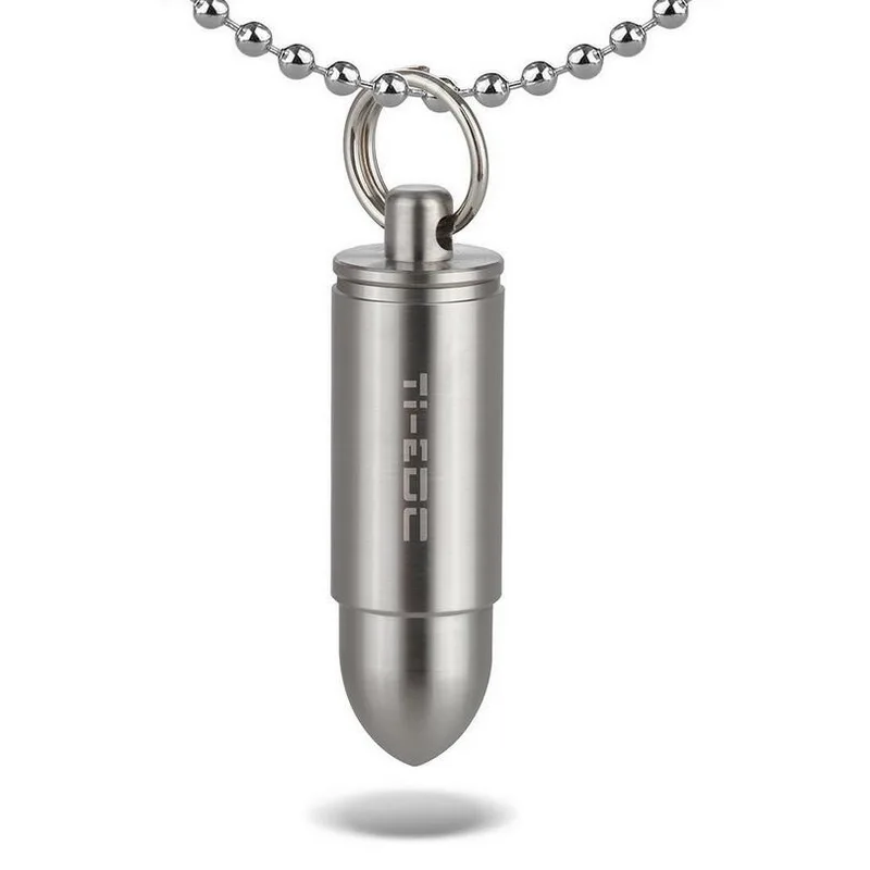 

EDC titanium alloy outdoor survival tool, titanium waterproof warehouse, carry-on medicine box, multi-function necklace pendant.