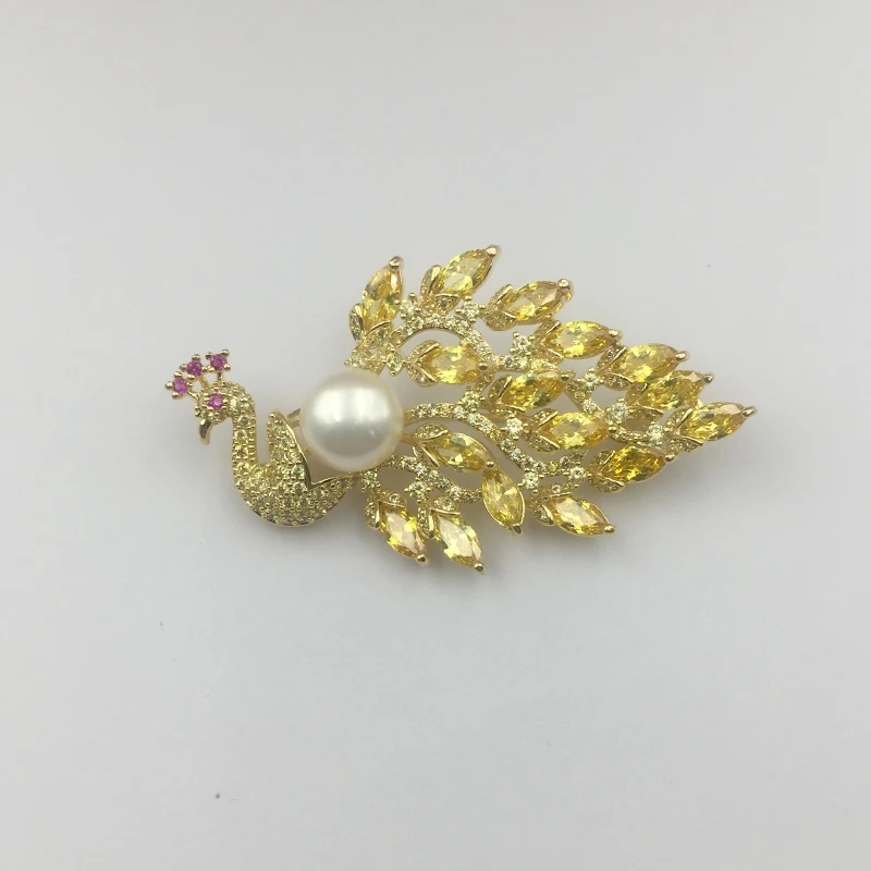 Sinya Natura Pearl Brooch High luster 11-12mm freshwater pearls color optioanl Gold plated high quality fashion jewelry for Mum (41
