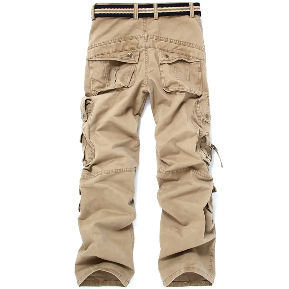 Новые мужские потертые хлопковые повседневные брюки, свободные мужские штаны карго с несколькими карманами, мужские слаксы, большие размеры, W28-42, C454